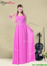 Fashionable Empire Straps Prom Dresses with Ruching and Belt