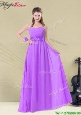 Romantic Empire Sweetheart Ruching and Belt Prom Dresses