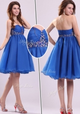 2016 Classical Short Sweetheart Beading Prom Dress in Blue