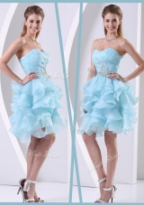 2016 Pretty Mini Length Sweetheart  Sexy Prom Dress with Beading and Ruffles
