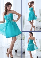 2016 Pretty Short Sweetheart Beading Sexy Prom Dress in Turquoise