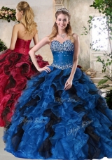 Unique Ball Gown Multi Color Sweet 16 Dresses with Beading and Ruffles