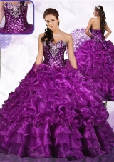 Unique Beading Ball Gown Quinceanera Dresses with Ruffles and Sequins