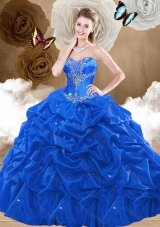 Unique Brush Train Sweetheart Quinceanera Dresses with Pick Ups