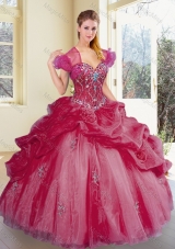 Fashionable Sweetheart Pick Ups and Appliques Quinceanera Dresses