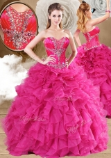 New Style Ball Gown Fuchsia Vestidos de Quinceanera Dresses with Ruffles
