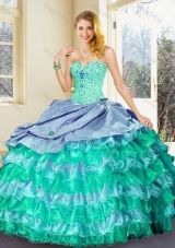 Perfect Ball Gown Multi Color Quinceanera Dresses with Ruffled Layers