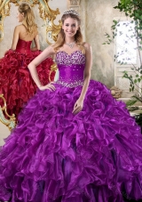 Super Hot Sweetheart Purple Quinceanera Dresses with Beading and Ruffles