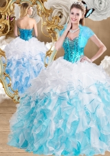 Beautiful Ball Gown Vestidos de Quinceanera Gowns with Beading and Ruffles