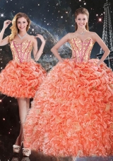 Pretty Detachable Sweetheart Beading and Ruffles Quinceanera Gowns