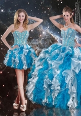 Pretty Sweetheart Multi Color Detachable Quinceanera Gowns  with Beading