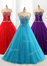 Custom Make A Line Sweetheart Quinceanera Dresses with Beading for 2016