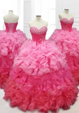 Custom Make Ball Gown Quinceanera Dresses with Beading and Ruffles