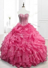 Custom Make Sweetheart Quinceanera Gowns with Beading and Ruffles