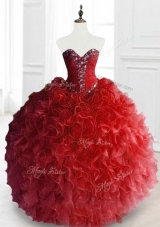 Custom Make Ball Gown Sweet 16 Gowns with Beading and Ruffles