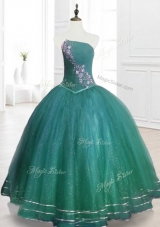 Custom Make Strapless Beading Sweet 16 Dresses in Dark Green
