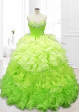 In Stock  Ball Gown Sweet 16 Dresses with Beading and Ruffles