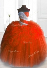 In Stock  Sweetheart Hand Made Flowers and Beading Quinceanera Gowns