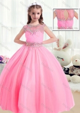 2016 Sweet Ball Gown Cap Sleeves Mini Quinceanera Dresses with Beading