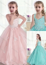 2016 Beautiful Straps  Mini Quinceanera Dresses with Appliques and Beading
