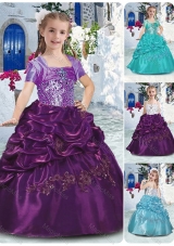 Classical Spaghetti Straps Fashionable Little Girl Pageant Dresses with Beading and Bubles