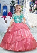 Pretty Spaghetti Straps Fashionable Little Girl Pageant Dresses with Ruffles and Beading