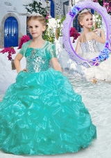 Best Spaghetti Straps Fashionable Little Girl Pageant Dresses with Beading and Ruffles