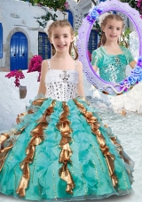 Gorgeous Spaghetti Straps Fashionable Little Girl Pageant Dresses with Beading and Ruffles