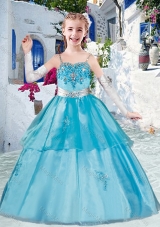 Lovely Spaghetti StrapsPag Fashionable Little Girl Pageant Dresses with Appliques and Beading
