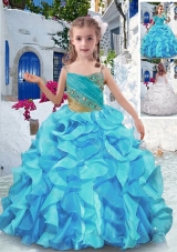 Wonderful Spaghetti Straps Fashionable Little Girl Pageant Dresses with Beading and Ruffles
