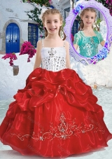 New Arrivals Spaghetti Straps Fashionable Little Girl Pageant Dresses with Beading and Bubles