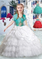 Lovely Halter Top Fashionable Little Girl Pageant Dresses with Ruffled Layers