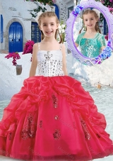 Pretty Spaghetti Straps Fashionable Little Girl Pageant Dresses with Beading and Bubles