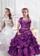 Sweet Spaghetti Straps Fashionable Little Girl Pageant Dresses with Appliques and Bubles