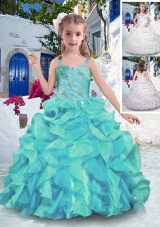 Customized Straps Ball Gown Mini Quinceanera Dresses with Ruffles