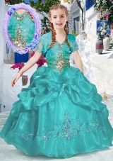New Style Halter Top Bubles Mini Quinceanera Dresses in Turquoise