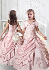 Pretty V Neck Appliques Mini Quinceanera Dresses in Baby Pink