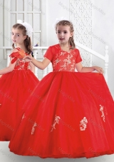 Best Ball Gown Scoop Appliques Mini Quinceanera Dresses in Red