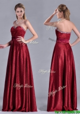 Classical Empire Sweetheart Wine Red Cheap Dress with Beaded Top