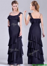 Best Selling Asymmetrical Ankle Length  Mother Groom Dress with Ruffled Layers