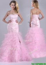 Luxurious Ruffled Taffeta and Tulle Cheap Dress with Beading and Sequins