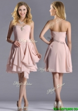 Exclusive Sweetheart Chiffon Beaded Cheap Dress in Light Pink