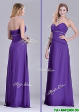 Column Sweetheart Ruching Purple Cheap Dress for Celebrity