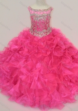 Exclusive Scoop Hot Pink Mini Quinceanera Dress with Beading and Ruffles