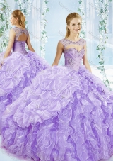 Puffy Skirt Bubble and Beaded Detachable Quinceanera Dress in Lavender