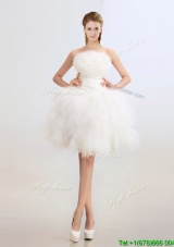 Artistic Beaded and Ruffles Wedding Dresses with Knee Length