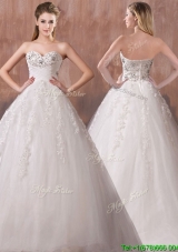 Perfect A Line Sweetheart Wedding Dresses with Beading and Appliques