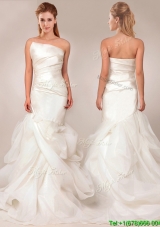 Perfect Mermaid Asymmetrical Wedding Dresses with Ruffles Layers