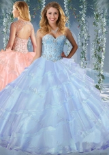 Luxurious Beaded and Ruffled Layers Sweet 16 Dress with Detachable Straps
