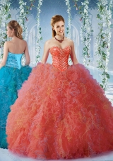Unique Beaded and Ruffled Quinceanera Dress with Big Puffy